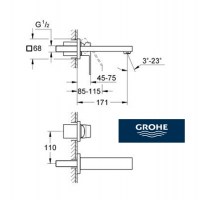 GROHE EUROCUBE LAVABO MURAL